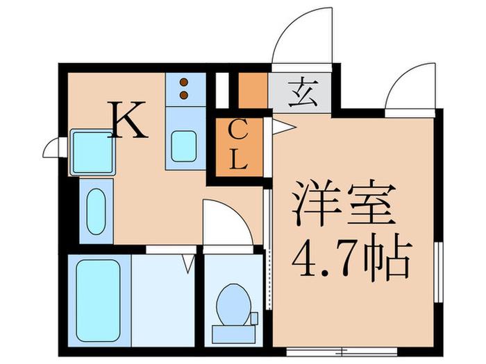 CASA MINA(1K/3階)の間取り写真