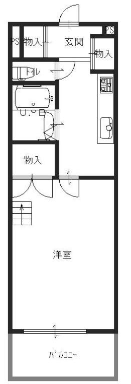 ロフティ北花田(1K/4階)の間取り写真