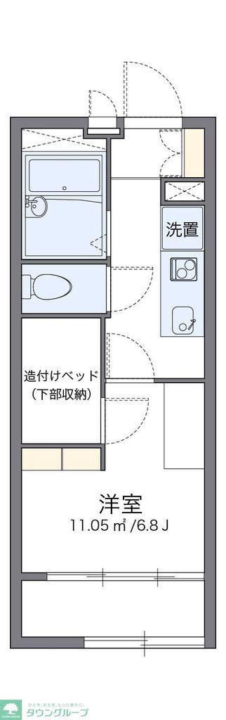 レオパレスアルファヒルズII(1K/2階)の間取り写真