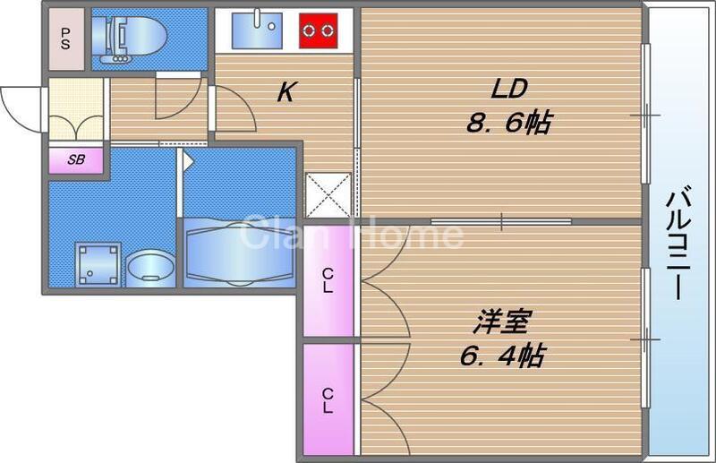 Mプラザ城東六番館(1LDK/2階)の間取り写真