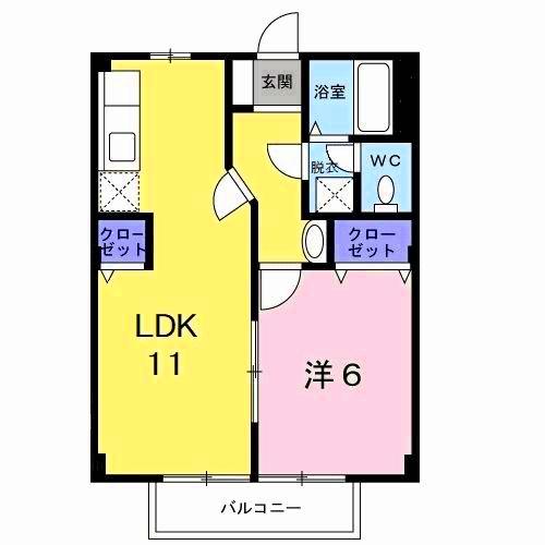 シャルマン北島 A(1LDK/1階)の間取り写真