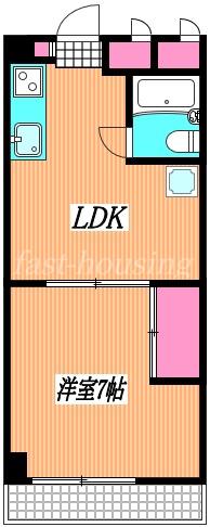 鬼沢ビル(1LDK/3階)の間取り写真