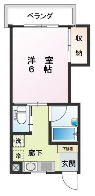 小島ハイツ2号(1K/1階)の間取り写真