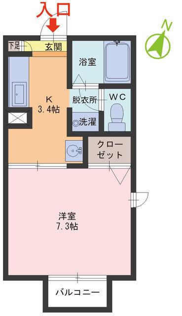 COZY COURT(1K/2階)の間取り写真