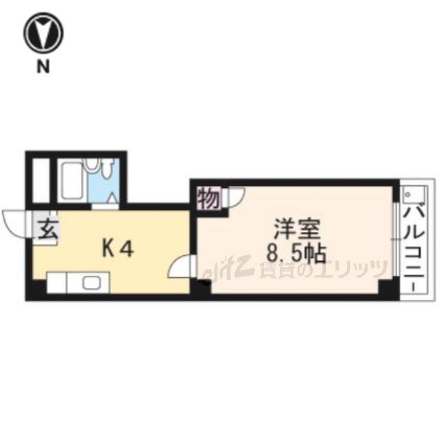 ハイツ88(1DK/4階)の間取り写真