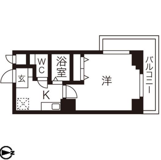 LUMINOUS TSURUMAKOEN(1K/6階)の間取り写真