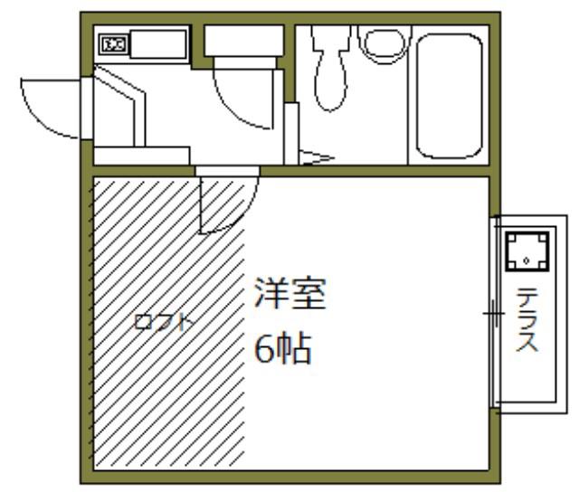 ディアコート笹塚(1K/1階)の間取り写真