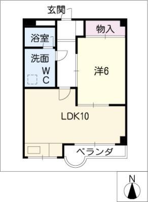 シェイーネマツノ 北棟(1LDK/4階)の間取り写真