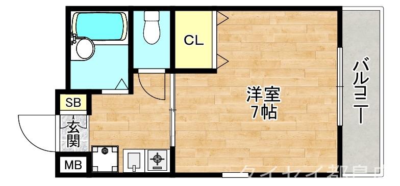 メゾンフレグランス(1K/3階)の間取り写真