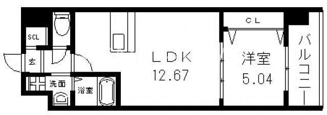 GRAND PASEO サウス(1LDK/5階)の間取り写真