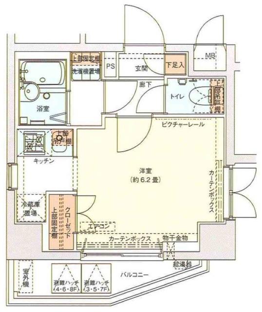 ドルチェ東京向島(ワンルーム/3階)の間取り写真
