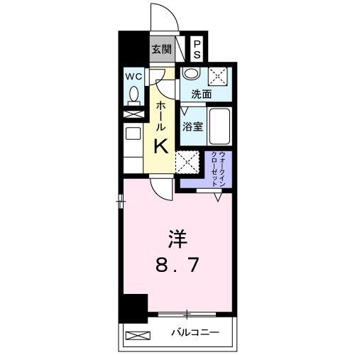 ベルフィオーレ(1K/1階)の間取り写真