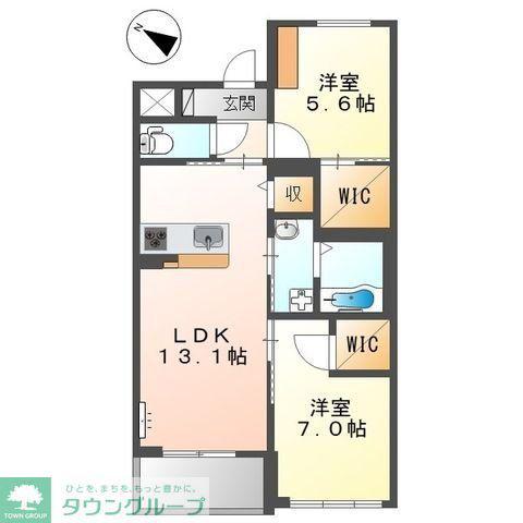グリーンシャトー(2LDK/4階)の間取り写真