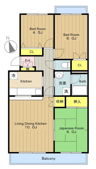 第2コスモスヴィラ(3LDK/1階)の間取り写真