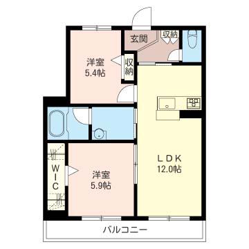 ブルームステージ(2LDK/2階)の間取り写真