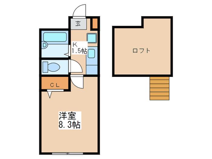 MG 相模大野(1K/2階)の間取り写真