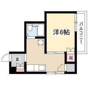 サウスタウン上飯田(1DK/1階)の間取り写真