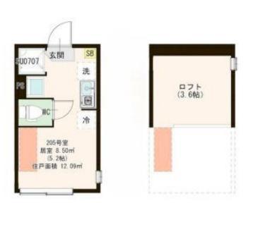 メゾン フルール 小岩駅前(ワンルーム/2階)の間取り写真