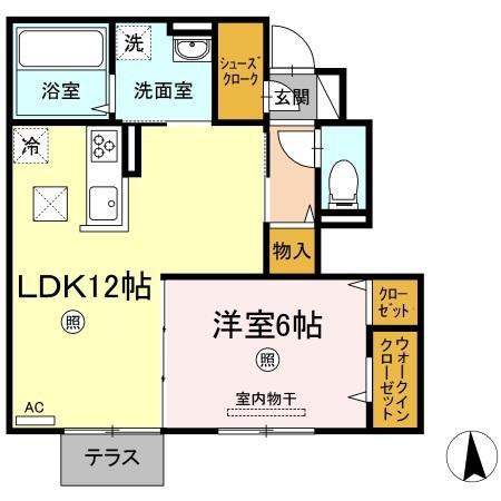 エマーブルMC(1LDK/1階)の間取り写真