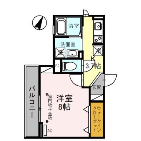 プリマベーラ 105(1K/1階)の間取り写真