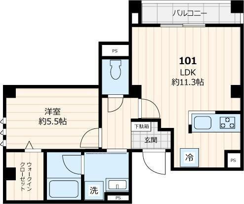 LEA LEA ALOHA(1LDK/1階)の間取り写真