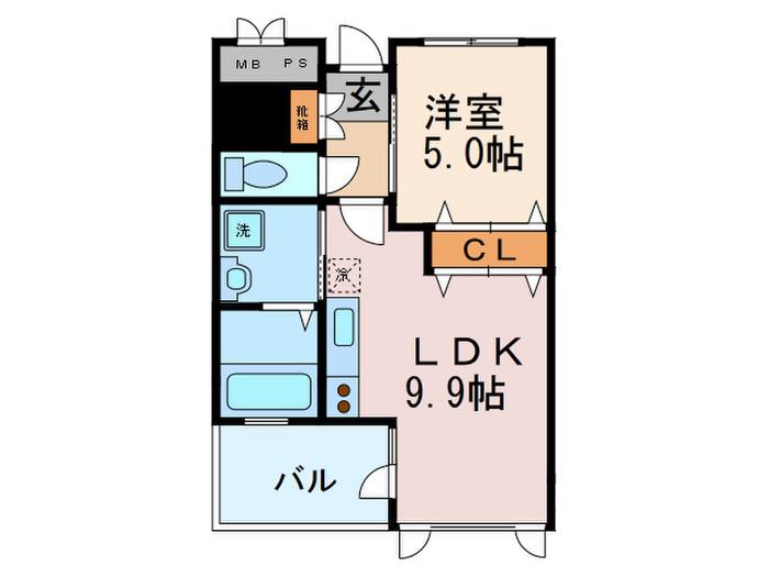 CAZA SAWARABI(1LDK/3階)の間取り写真