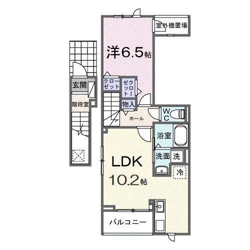 ヒカルサ大宮南中丸ノ―スII(1LDK/2階)の間取り写真