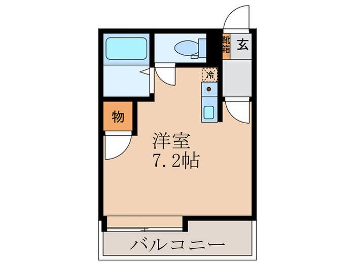 アイビーフラッツ(ワンルーム/2階)の間取り写真