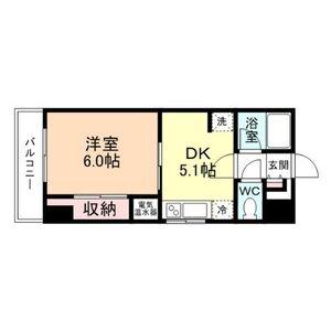 ドゥエルコート住吉(1DK/2階)の間取り写真