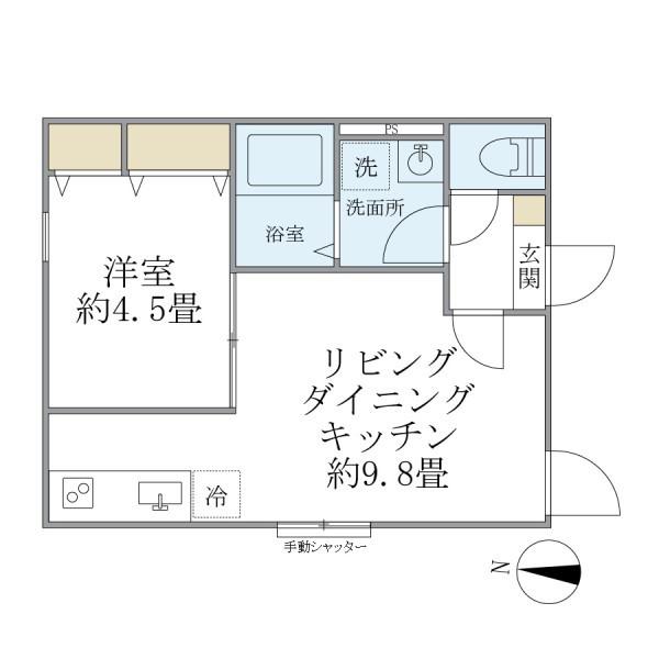 カレラコート大山(1LDK/1階)の間取り写真