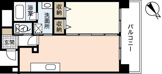 ディアメゾン新白島駅(1LDK/3階)の間取り写真
