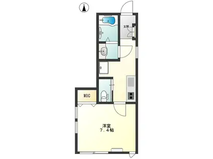 SEA SHELL(1K/1階)の間取り写真