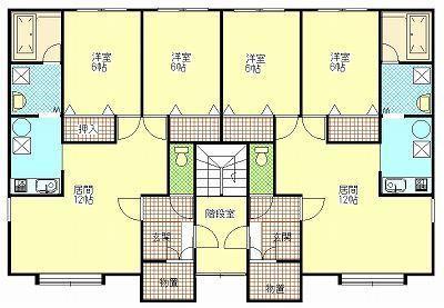 アポロ21 A棟(2LDK/1階)の間取り写真