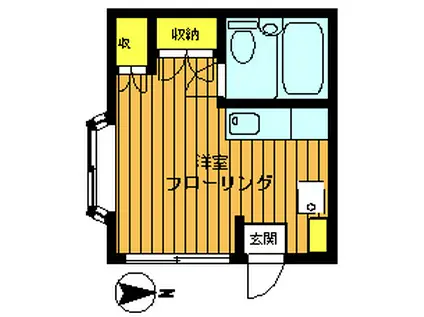 アンダンテ(ワンルーム/1階)の間取り写真