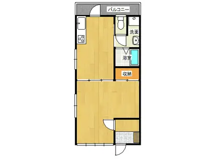 豊島ビル(1K/3階)の間取り写真