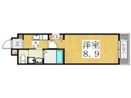 フォレストインサイドV(1K/3階)の間取り写真