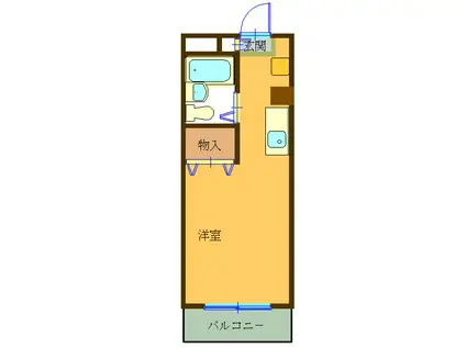 コーポリカIII(1K/2階)の間取り写真