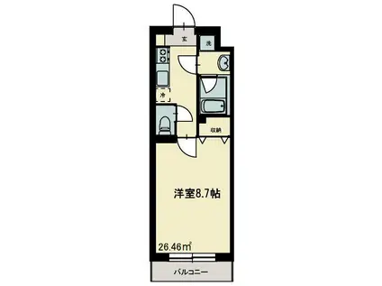 志幸38ミリオン(1K/2階)の間取り写真