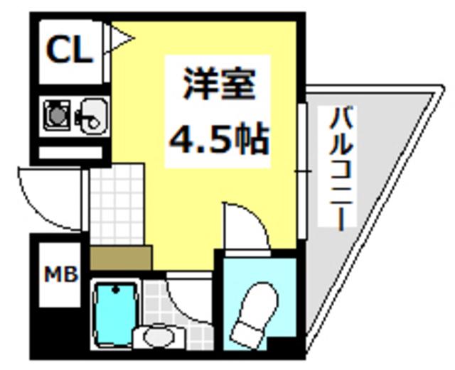ラポール37(ワンルーム/2階)の間取り写真