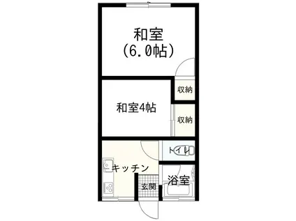 ウエ・プロスパーハイツ(2DK/4階)の間取り写真