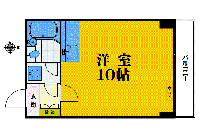 山内ビル(ワンルーム/3階)の間取り写真