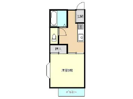 コーポラスささき(1K/1階)の間取り写真