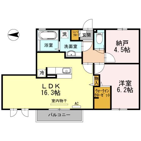 レスペランス A棟(2LDK/2階)の間取り写真