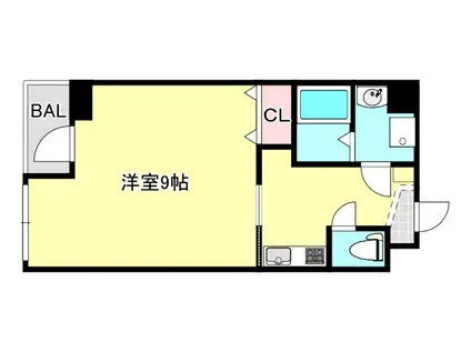 新町レトロアパート(1K/4階)の間取り写真