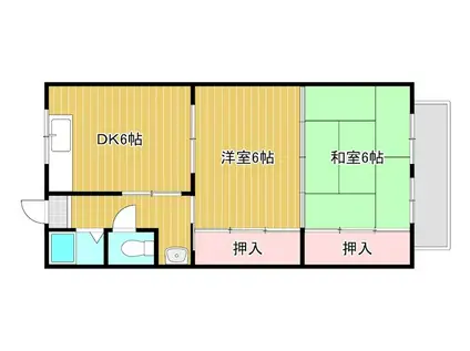 第二深尾マンション(2DK/2階)の間取り写真