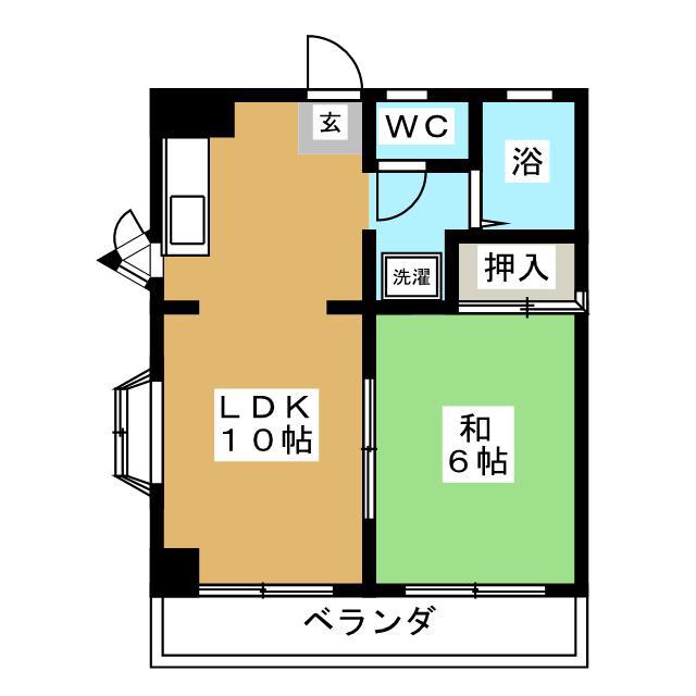 フローレンストミサワ(1LDK/1階)の間取り写真