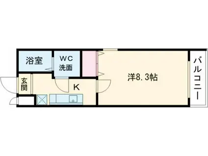 HK2 イースト(1K/3階)の間取り写真