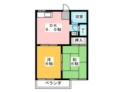 フレグランス三栗(2DK/2階)の間取り写真