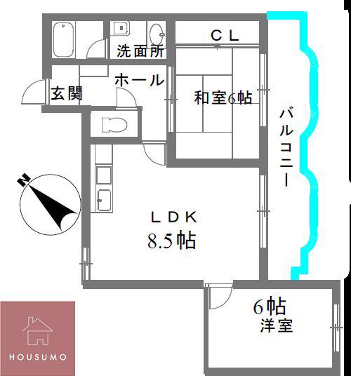 ベルフォーレ永楽荘(2LDK/3階)の間取り写真
