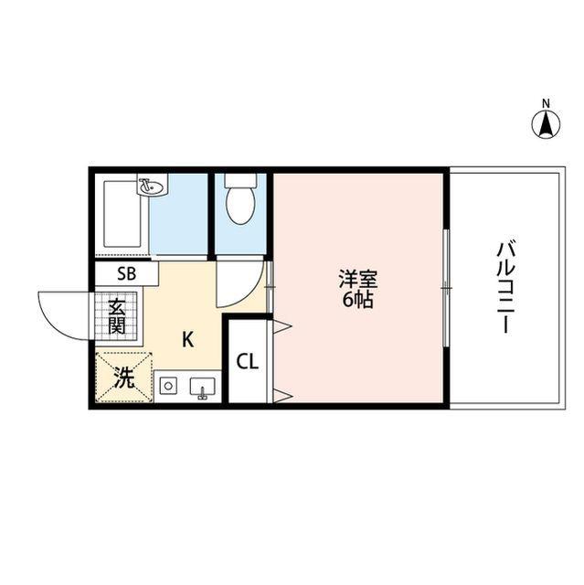 グランシャトー向原(1K/1階)の間取り写真